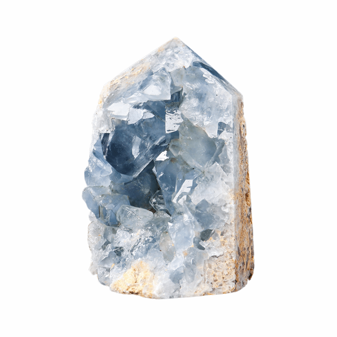 Blue Celestite Point · Manifest with the Angels