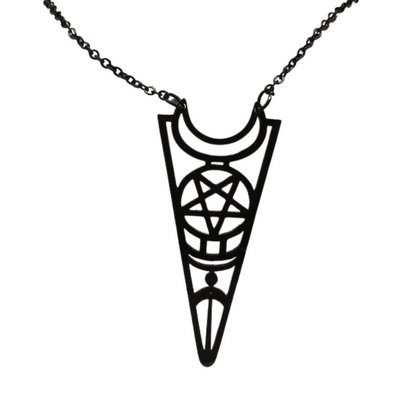 Black Moon Pentagram Necklace