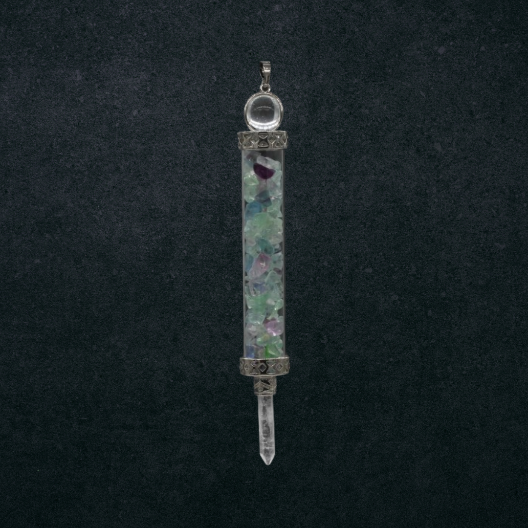 Fluorite Pendulum/Wand Crystal Locket