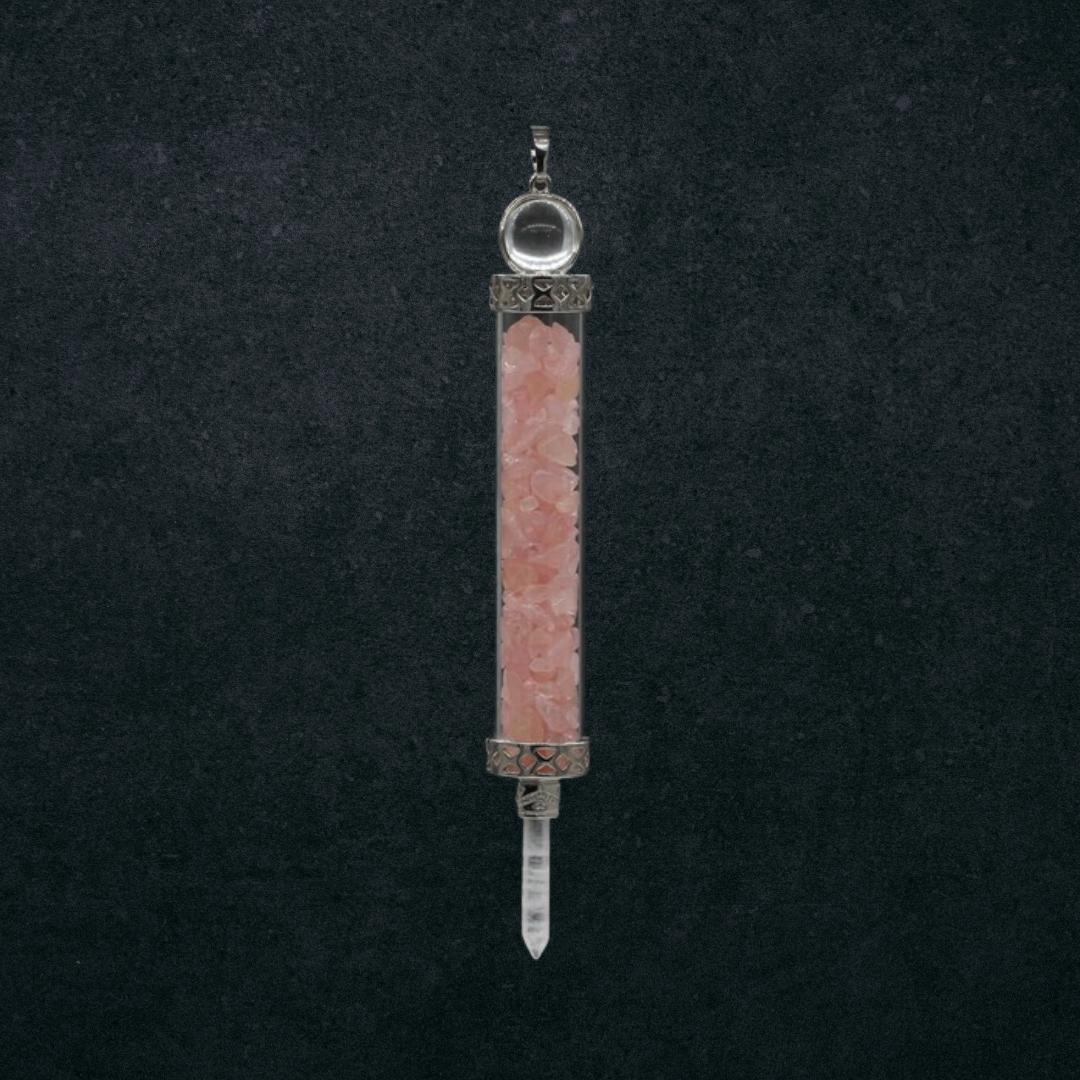 Rose Quartz Pendulum/Wand Crystal Locket