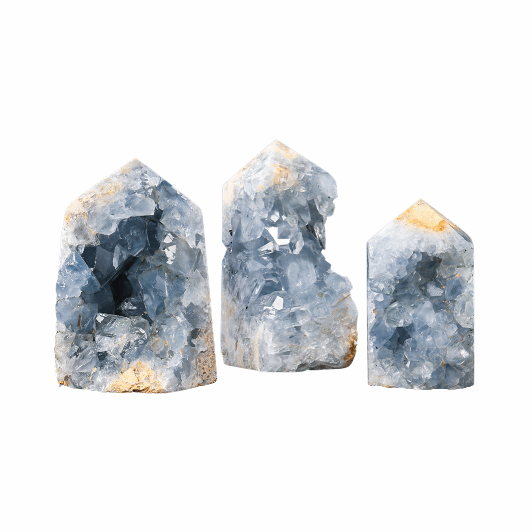 Blue Celestite Point · Manifest with the Angels